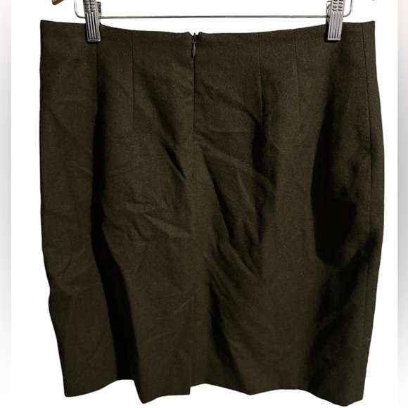 Lands End 100% wool olive green skirt midi length fully lined women’s size 16 - Picture 3 of 10